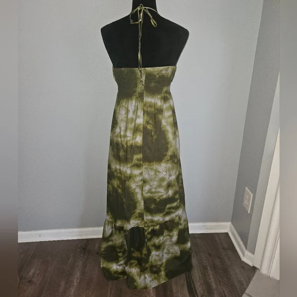 New York & Company Green & White Tie-Dye Maxi Dress - Size XL NWOT - Picture 4 of 8